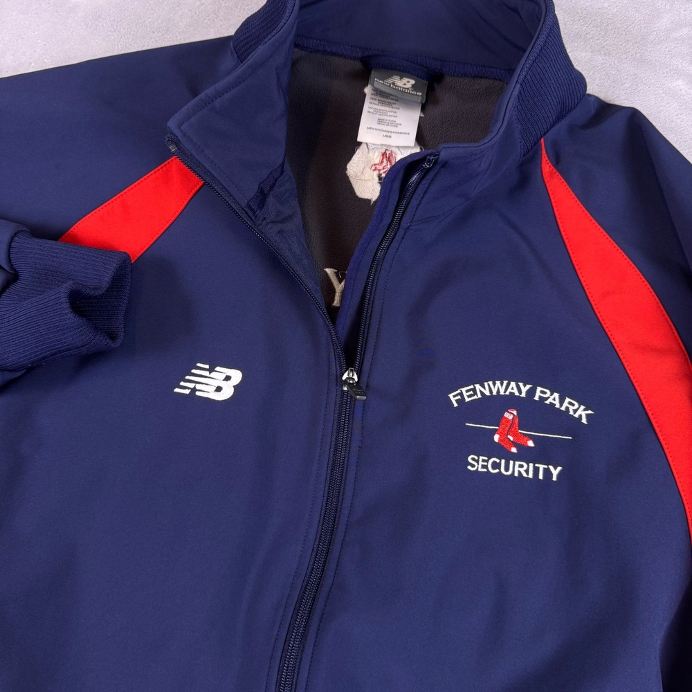 New Balance Fenway Park Security Boston Red Sox Jacket Mens Large Navy Blue Red